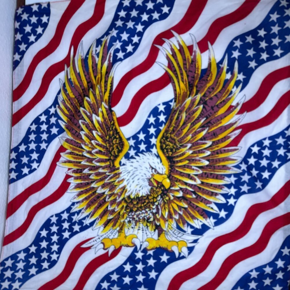 Square scarf Bandana Neck Patriotic Stars Eagle